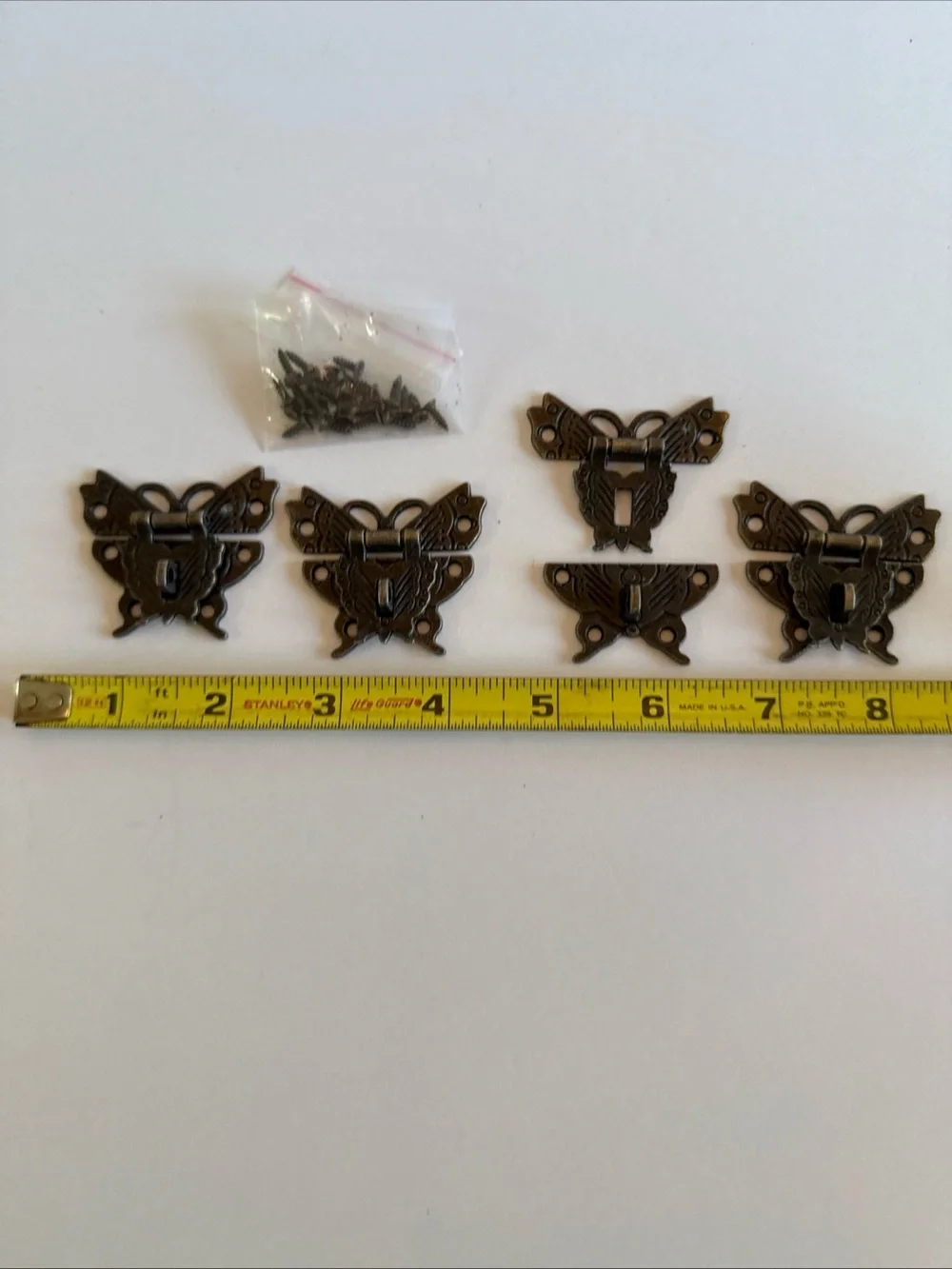 Bronze Decorative Chest Latch Set Butterfly shape.